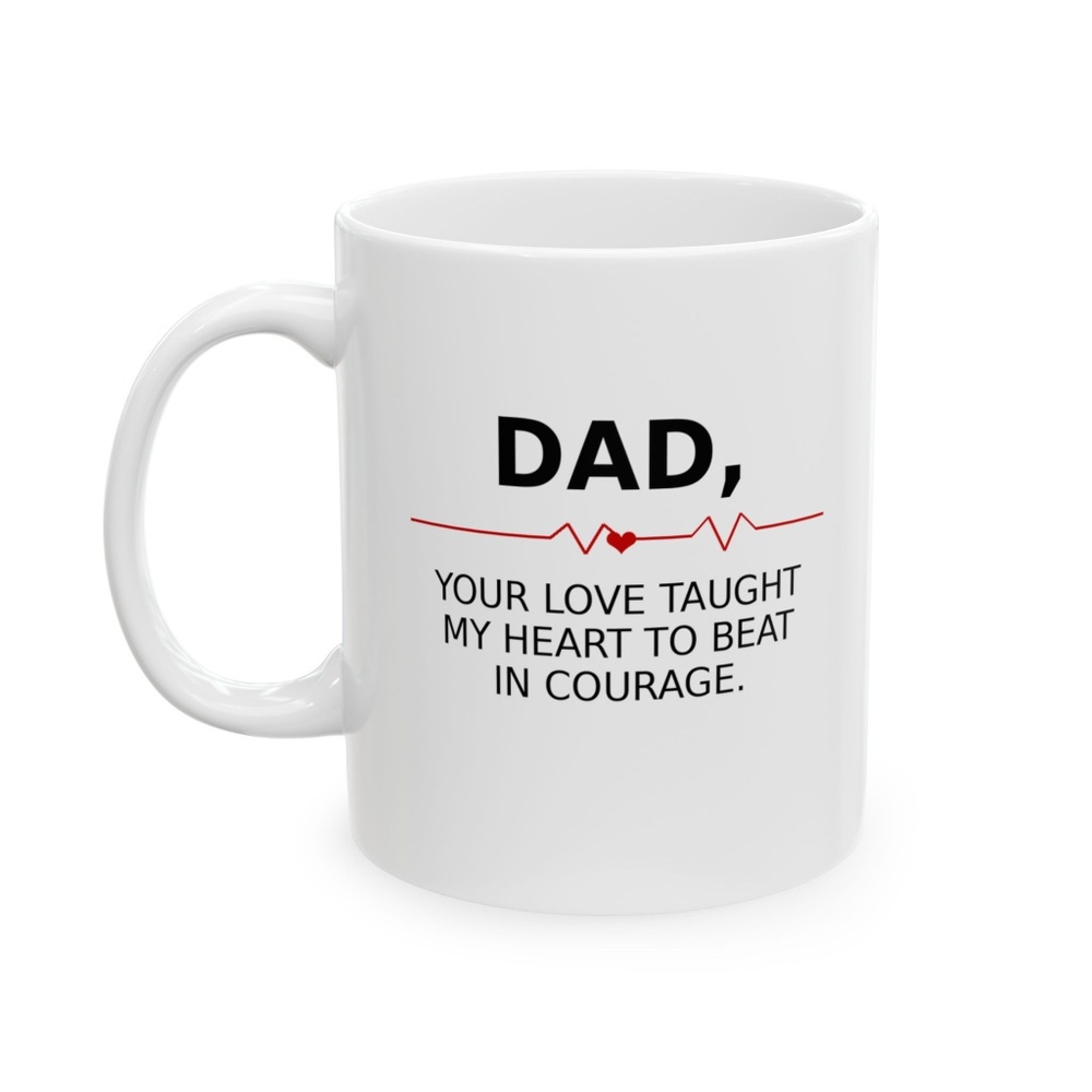 Heartbeat Ceramic Mug - Perfect Gift for Dad, Father's Day, Coffee Lovers, Uniqu